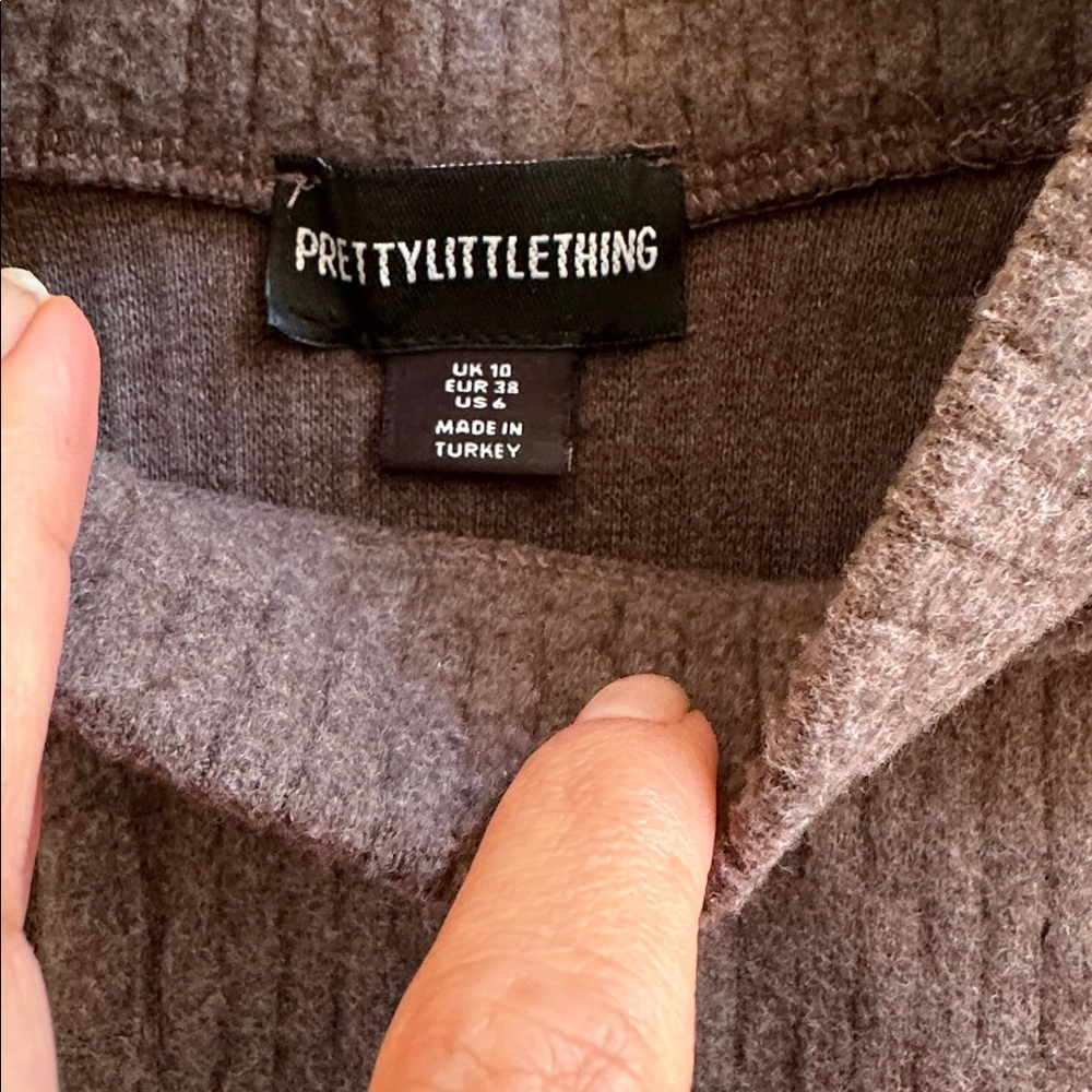 PrettyLittleThing Chocolate Ribbed Set - Picture 3 of 16